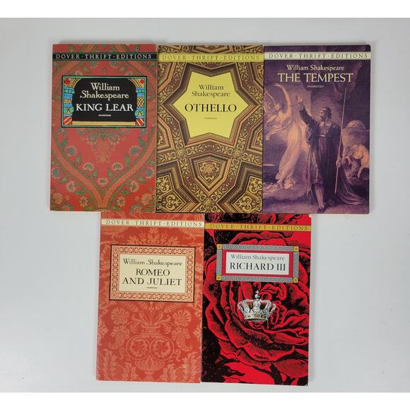 Vintage 1990's Lot of 5 William Shakespear Dover Thrift Editions Book Paperback - Picture 9 of 10